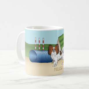 Papillon-Agility-Hund mit Individuelle Name Kaffeetasse
