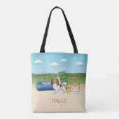 Papillon-Agility-Hund mit Individuelle Name Tasche (Rückseite)