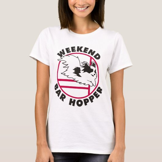 Papillon Agility-Wochenenden-Bar-Trichter T-Shirt (Vorderseite)