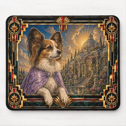 Papillon, Art Deco Hund Mousepad (Vorne)