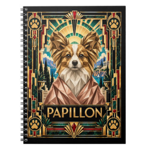 Papillon, Art Deco Hund Notizblock