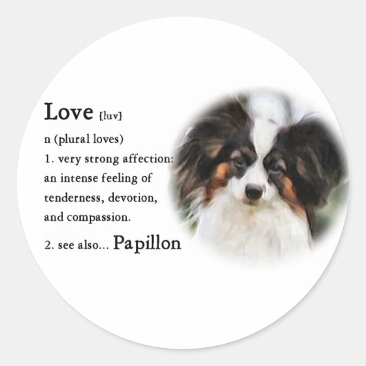 Papillon Art Gifts Runder Aufkleber (Vorderseite)