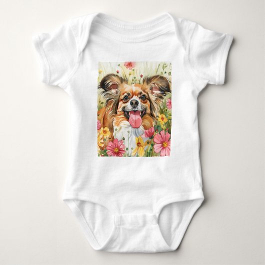 Papillon Baby Bodysuit – Watercolor Baby Strampler (Vorderseite)