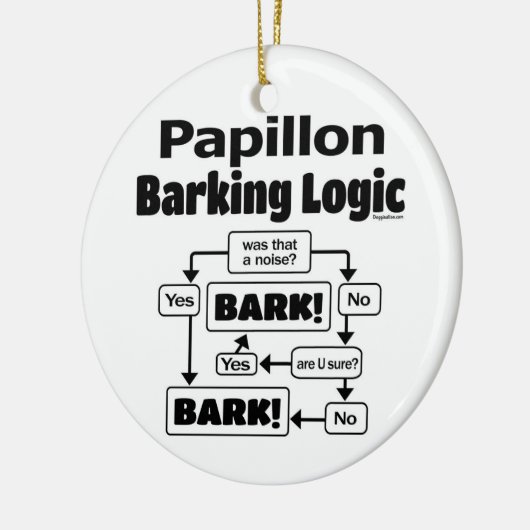 Papillon Barking Logic Keramik Ornament (Links)