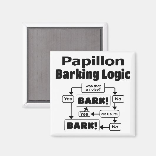 Papillon Barking Logic Magnet (Vorderseite/Rückseite)