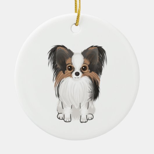 Papillon (Bild) Keramik Ornament (Vorne)