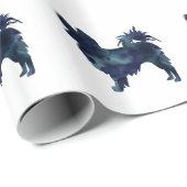 Papillon Black Watercolor-Silhouette Geschenkpapier (Rolleneckpunkt)