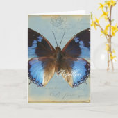 Papillon Blau Karte (Gelbe Blume)