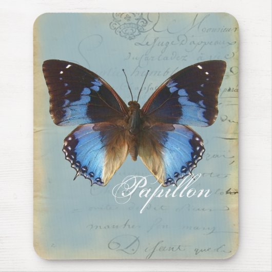 Papillon Blau Mousepad (Vorne)