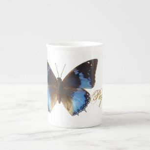 Papillon bleu porzellantasse
