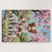 Papillon-Blüten-Gartenkunst Puzzle (Horizontal)