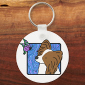 Papillon Butterfly Dog Schlüsselanhänger (Vorderseite)