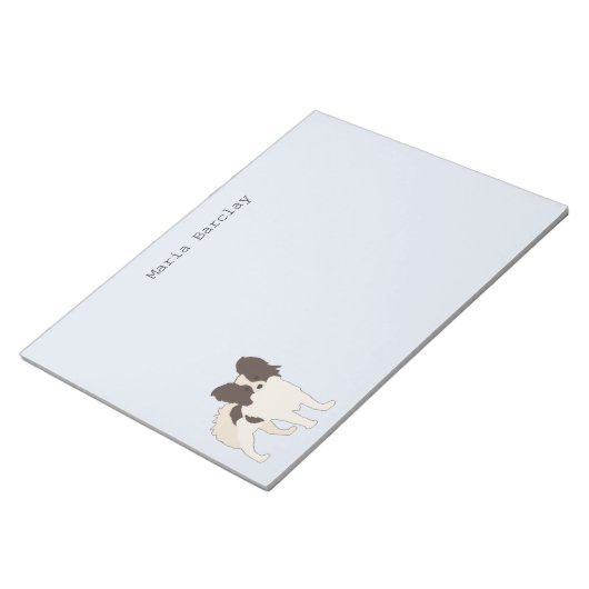 Papillon Cartoon Dog Notepad Notizblock (angewinkelt)