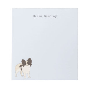 Papillon Cartoon Dog Notizblock