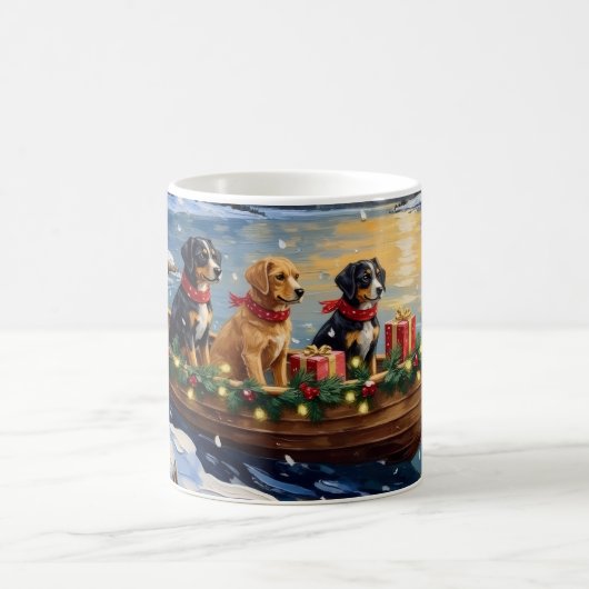 Papillon Christmas Boat Holiday Kaffeetasse (Mittel)
