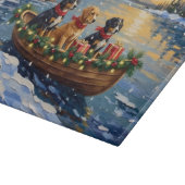 Papillon Christmas Boat Holiday Schneidebrett (Ecke)