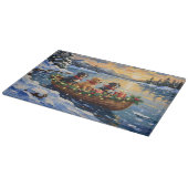 Papillon Christmas Boat Holiday Schneidebrett (Ecke)