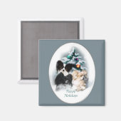 Papillon Christmas Geschenke Magnet (Vorderseite/Rückseite)