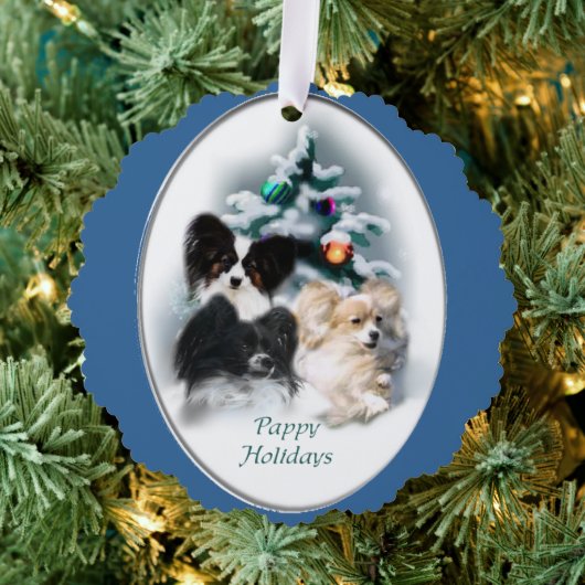 Papillon Christmas Geschenke Ornament Karte (Insitu (Baum))