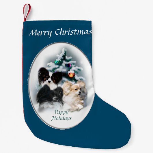 Papillon Christmas Kleiner Weihnachtsstrumpf (Vorderseite)