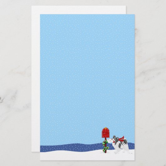 Papillon Christmas Mail Blk Was Briefpapier (Vorne/Hinten)