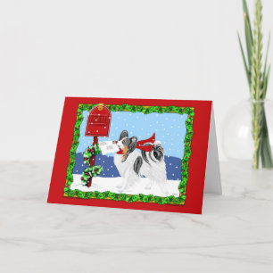 Papillon Christmas Mail Tri Color Feiertagskarte