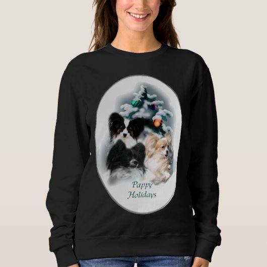 Papillon Christmas Sweatshirt (Vorderseite)