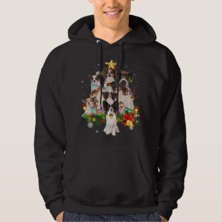 Papillon Christmas Tree Lights Funny Dog Xmas Gesc Hoodie