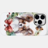 Papillon Christmas Wreath Festive Pup Case-Mate iPhone Hülle (Rückseite (Horizontal))