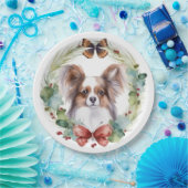 Papillon Christmas Wreath Festive Pup Pappteller (Party)