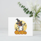 Papillon Dabbing Halloween Postkarte (Stehend Vorderseite)