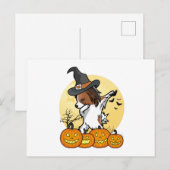 Papillon Dabbing Halloween Postkarte (Vorne/Hinten)