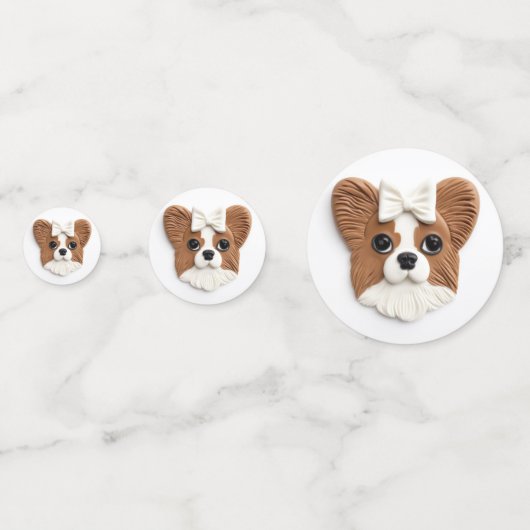 Papillon Dog 3D Inspiriert Konfetti (Vorderseiten)