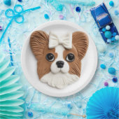Papillon Dog 3D Inspiriert Pappteller (Party)