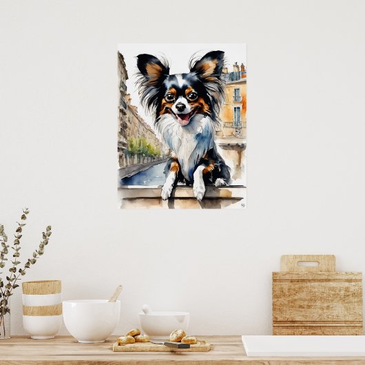 Papillon - Dog Art Print Poster (Küche)