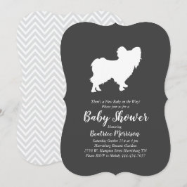 Papillon Dog Baby Shower Gender Neutral Einladung