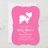 Papillon Dog Baby Shower Pink Girl Einladung (Vorderseite)