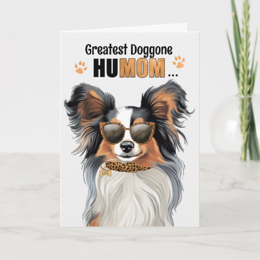 Papillon Dog Bester HuMOM Muttertag Feiertagskarte (Vorderseite)