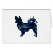 Papillon Dog Black Watercolor Silhouette Card (Vorderseite (Horizontal))