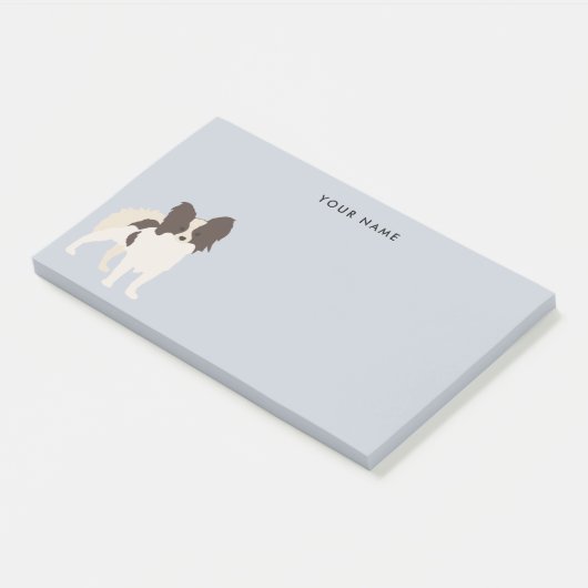 Papillon Dog Breed Cartoon Post-it Klebezettel (angewinkelt)