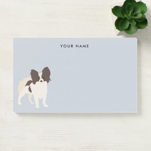 Papillon Dog Breed Cartoon Post-it Klebezettel (Büro)