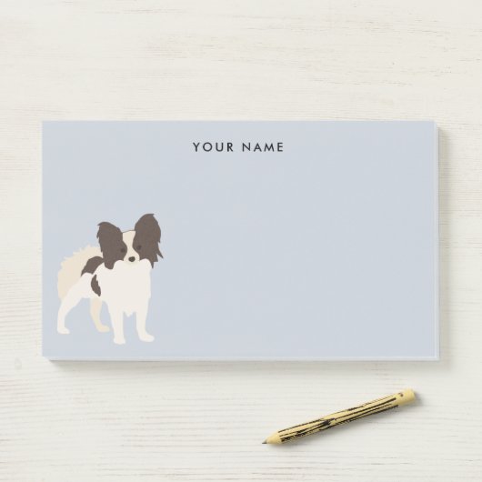 Papillon Dog Breed Cartoon Post-it Klebezettel (Auf Schreibtisch)