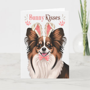 Papillon Dog Bunny Ears für Ostern Feiertagskarte
