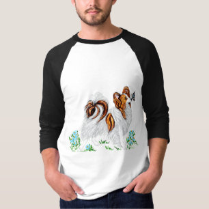 Papillon Dog & Butterfly Augen auf Auge T-Shirt