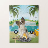 Papillon Dog Camping Puzzle (Vertikal)