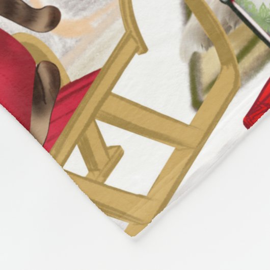 Papillon Dog Christmas Fleecedecke (Ecke)