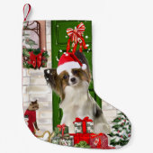 Papillon Dog Christmas Kleiner Weihnachtsstrumpf (Vorderseite)