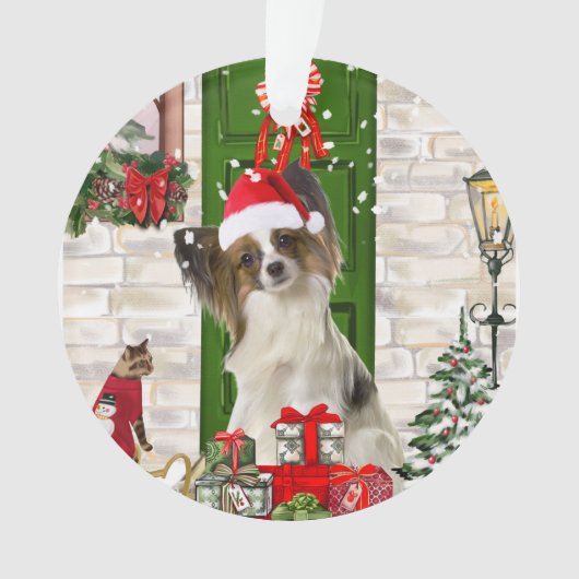 Papillon Dog Christmas Ornament (Vorderseite)