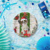 Papillon Dog Christmas Pappteller (Party)