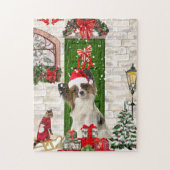 Papillon Dog Christmas Puzzle (Vertikal)